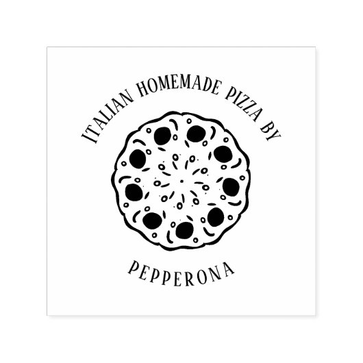 Pepperoni Pizza Custom Text Permastempel (Design)