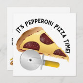 Pepperoni Pizza Day Einladung (Vorne/Hinten)
