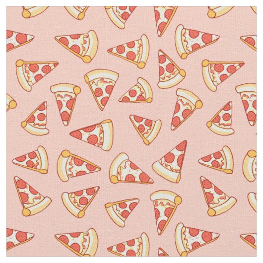 Pepperoni-Pizza, die Muster-Baumwollgewebe Stoff (Nahaufnahme)