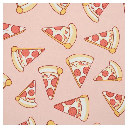 Pepperoni-Pizza, die Muster-Baumwollgewebe Stoff (Muster)