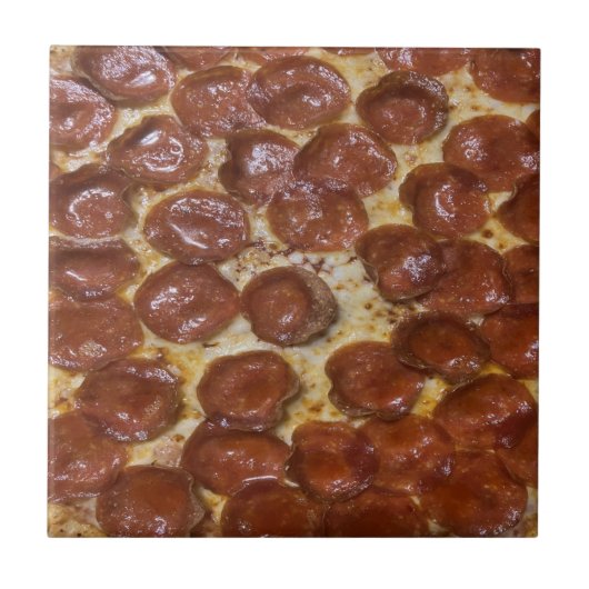 Pepperoni Pizza Fliese (Vorderseite)