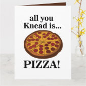 Pepperoni Pizza Food Funny Karte (Gelbe Blume)