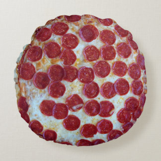 Pepperoni Pizza Foto Rundes Kissen