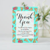 Pepperoni Pizza French Fries Foodie Watercolor Dankeskarte (Stehend Vorderseite)