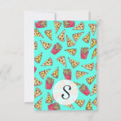 Pepperoni Pizza French Fries Foodie Watercolor Dankeskarte (Rückseite)