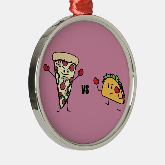 Pepperoni-Pizza GEGEN Taco: Mexikaner gegen Ornament Aus Metall (Rechts)