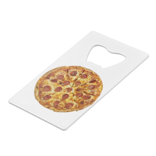 Pepperoni Pizza Geldbeutel Flaschenöffner (Vorderseite Schrägansicht)