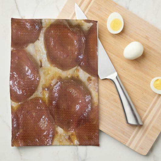 Pepperoni Pizza Geschirrtuch (Viertel Falte)