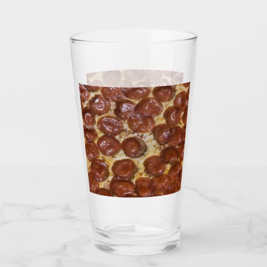Pepperoni Pizza Glas (Vorderseite)