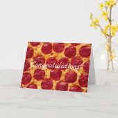 Pepperoni-Pizza Gratulation Karte (Gelbe Blume)