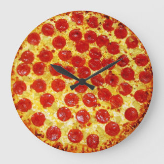 Pepperoni Pizza Große Wanduhr