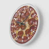 Pepperoni Pizza Große Wanduhr (Winkel)