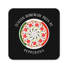 Pepperoni-Pizza Italienische Flagge schwarz profes