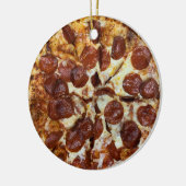 Pepperoni Pizza Keramik Ornament (Links)