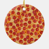 Pepperoni Pizza Keramik Ornament (Hinten)