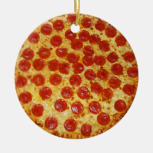 Pepperoni Pizza Keramik Ornament