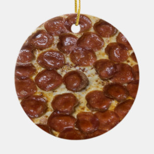 Pepperoni Pizza Keramik Ornament