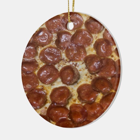 Pepperoni Pizza Keramik Ornament (Links)