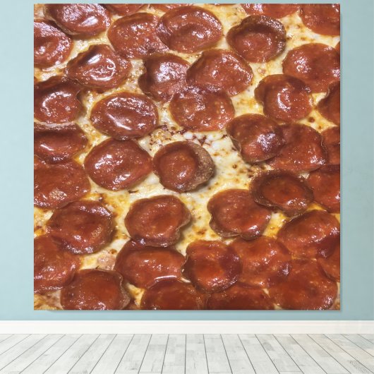Pepperoni Pizza Leinwanddruck (Insitu (Holzboden))