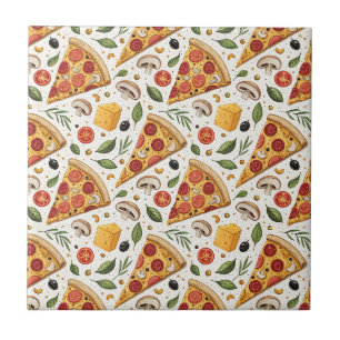 Pepperoni-Pizza-Liebhaber-Muster - Lustige Pizza-P Fliese
