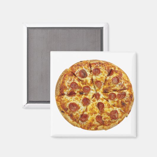 Pepperoni Pizza Magnet (Vorderseite/Rückseite)