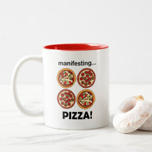 Pepperoni-Pizza manifestieren Zweifarbige Tasse