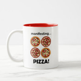 Pepperoni-Pizza manifestieren Zweifarbige Tasse