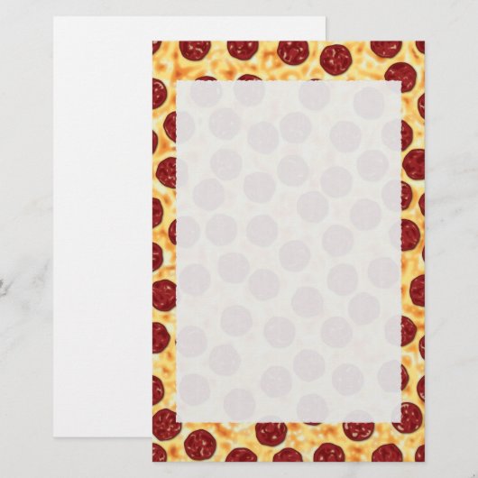 Pepperoni-Pizza-Muster Briefpapier (Vorne/Hinten)