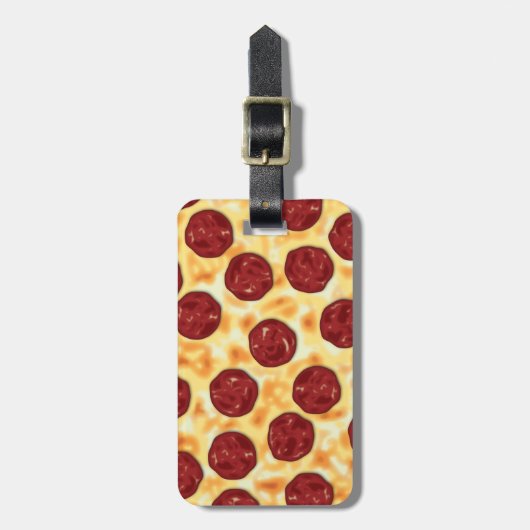 Pepperoni-Pizza-Muster Gepäckanhänger (Vorderseite vertikal)