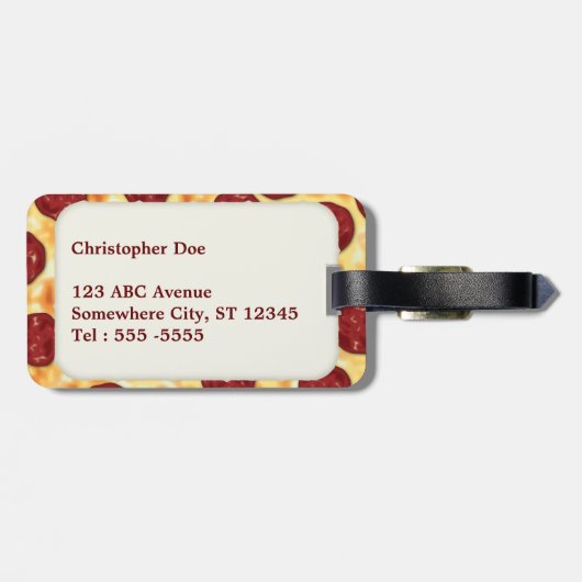 Pepperoni-Pizza-Muster Gepäckanhänger (Rückseite horizontal)