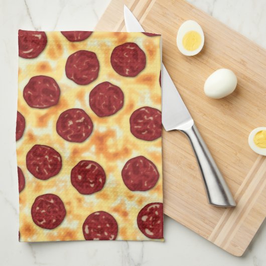 Pepperoni-Pizza-Muster Handtuch (Viertel Falte)
