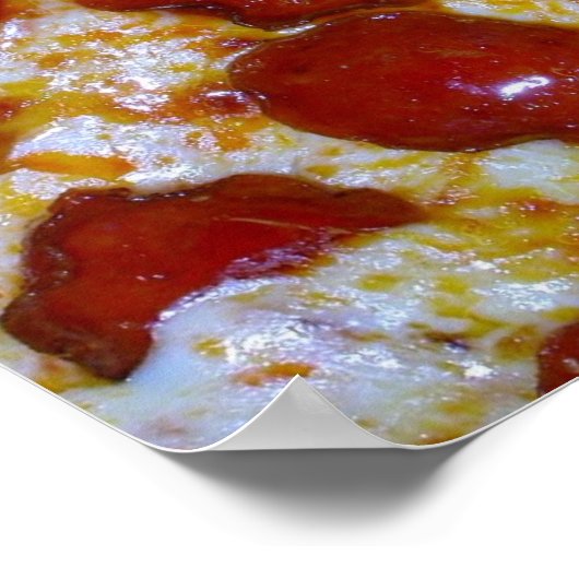 Pepperoni Pizza Nahes Poster (Ecke)