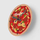 Pepperoni pizza novelty design custom wall clock runde wanduhr (Winkel)