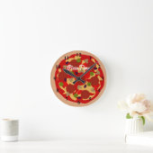 Pepperoni pizza novelty design custom wall clock runde wanduhr (Zuhause)
