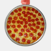 Pepperoni Pizza Ornament Aus Metall (Vorne)