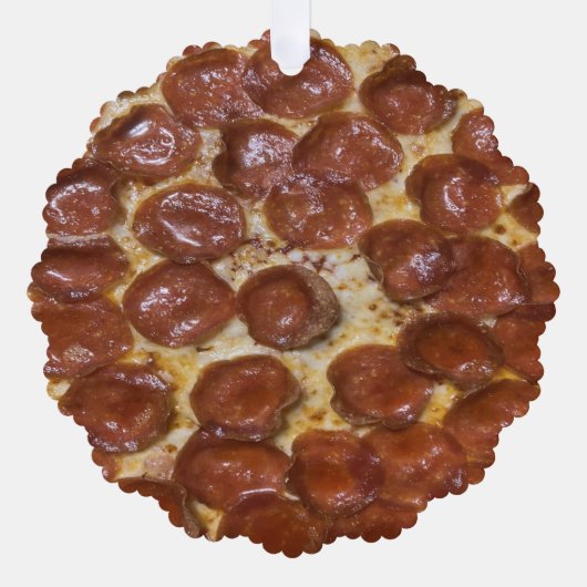 Pepperoni Pizza Ornament Karte (Vorderseite)