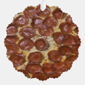 Pepperoni Pizza Ornament Karte (Rückseite)