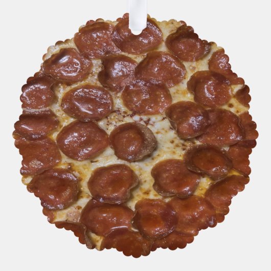 Pepperoni Pizza Ornament Karte (Rückseite)