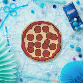 Pepperoni Pizza Paper Plate Pappteller (Party)