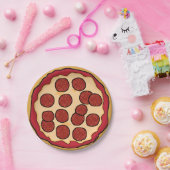 Pepperoni Pizza Paper Plate Pappteller (Party)