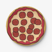 Pepperoni Pizza Paper Plate Pappteller (Vorderseite)