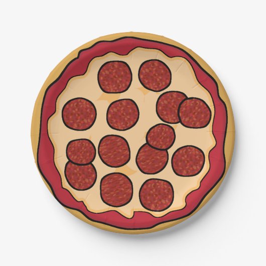 Pepperoni Pizza Paper Plate Pappteller (Vorderseite)