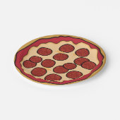 Pepperoni Pizza Paper Plate Pappteller (Schrägansicht)