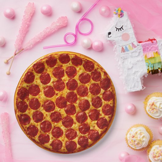 Pepperoni Pizza Pappteller (Party)