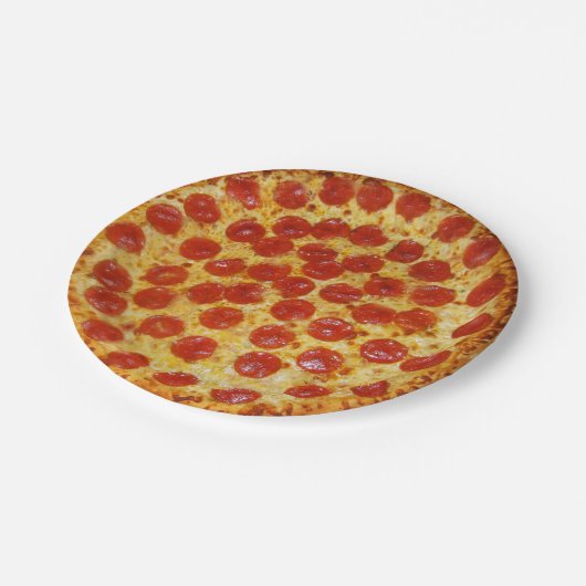 Pepperoni Pizza Pappteller (Schrägansicht)