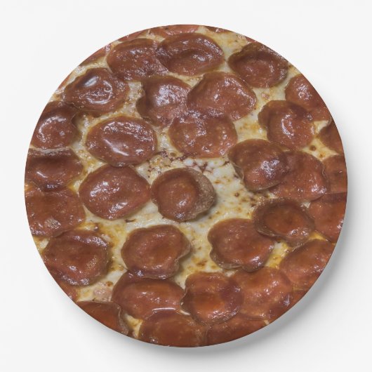 Pepperoni Pizza Pappteller (Vorderseite)