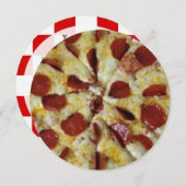 Pepperoni Pizza Party Geburtstag Einladung (Vorne/Hinten)
