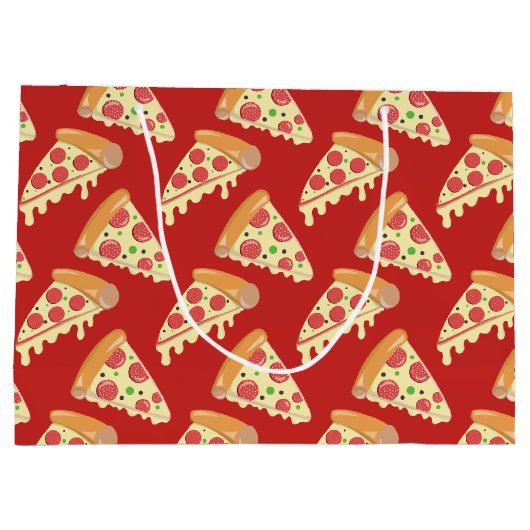 Pepperoni Pizza Party Große Geschenktüte (Rückseite)