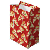 Pepperoni Pizza Party Mittlere Geschenktüte (Rückseite Schrägansicht)