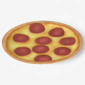 Pepperoni Pizza Party Pappteller (Schrägansicht)